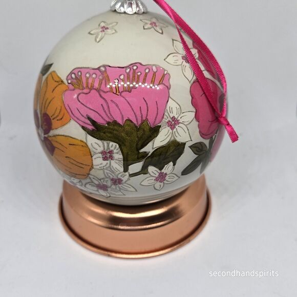 Vera Bradley 2011 Tea Garden Glass Ball Ornament Christmas W Box - Picture 5 of 9